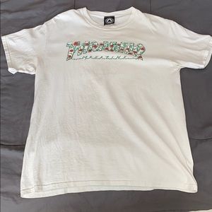 Thrasher Flower Logo white tee shirt